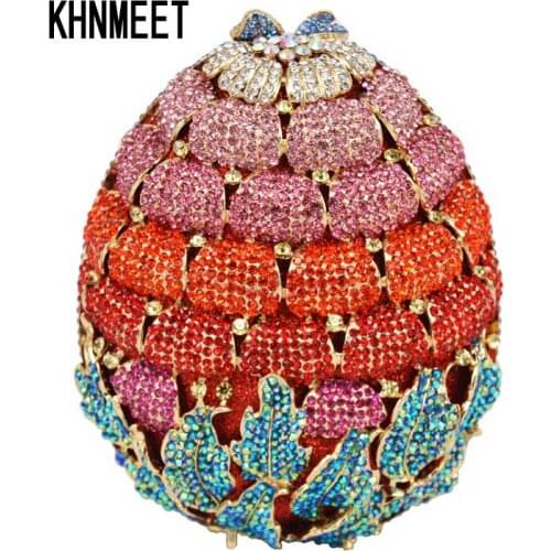 Newest Luxury Diamond Strawberry Evening Clutch Bag for Party Purse Wedding bag Ladies Crystal Evening Cocktail Handbag SC473