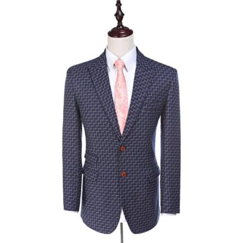 New Design Jacket 2 Buttons Groom Tuxedos Notched Lapel Bleiser Masculino Worsted Wool Jacket Custom Made Suit Jacket 1 Piece