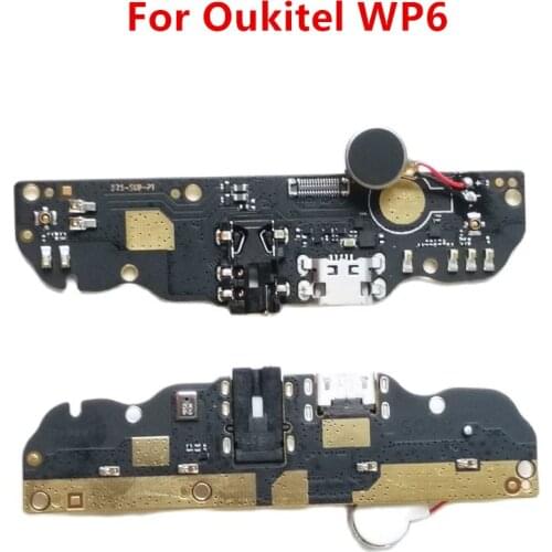 Original Charge Dock Connector USB Board Port With Mic + Vibrator Motor Flex Cable Replacement Accessories For Oukitel WP6 Phone