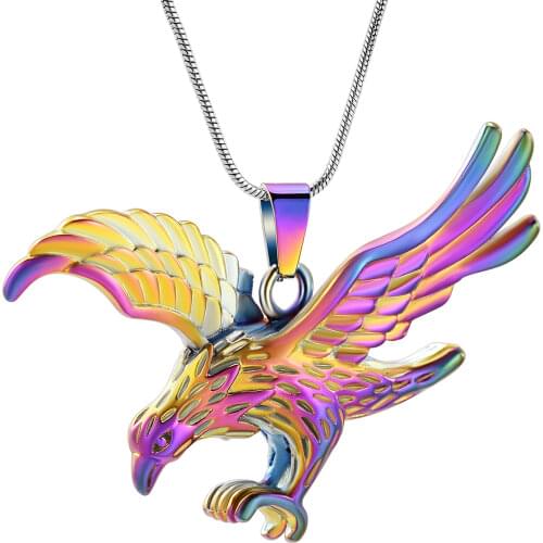 K001 Eagle Urn Necklace Stainless Steel Keepsake Ash Jewelry Holder Ashes for Pet Human Memorial Cremation Jewelry for Ashes