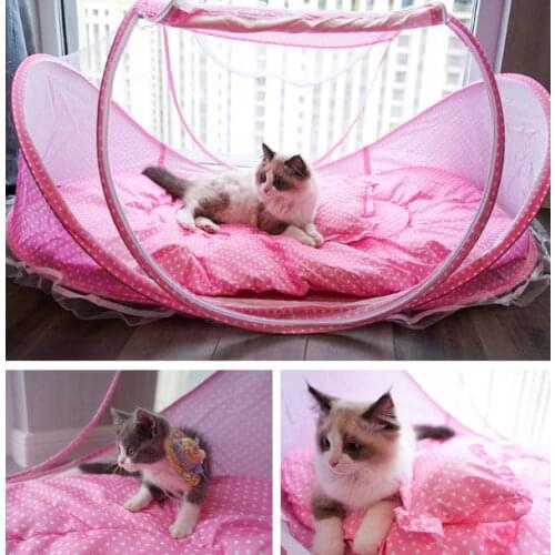 Portable Dog House Cage for Small Dogs Crate Cat Net Tent for Cats Outside Kennel bed Foldable Pet Puppy with Mosquito Net Tents