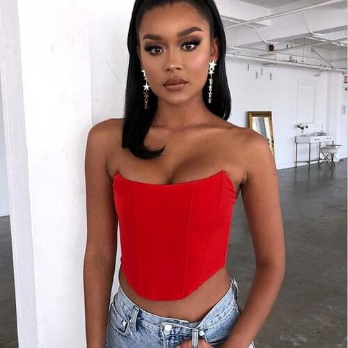 Sexy Tube Tops Strapless Top Elastic Corset Crop Top Bandeau Tops Lingerie Fluorescent Club Curved Tight-fitting Breast Wrap Top