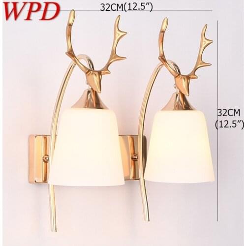 WPD Wall Lamps Contemporary Creative Deer head shape LED Sconces Lights Indoor For Home Balcony
