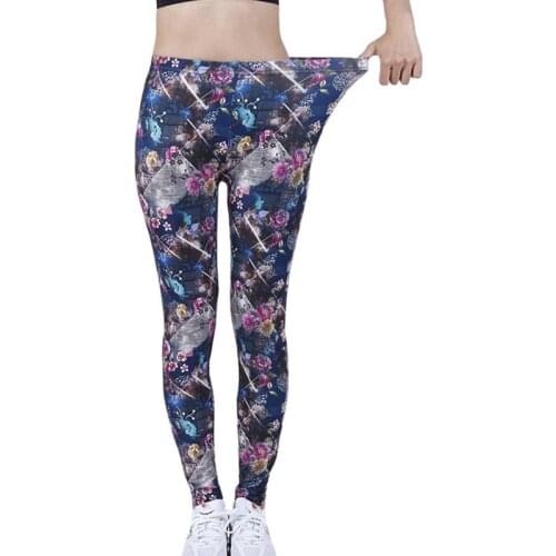 YSDNCHI New Women Leggings High Quality Polyester Print Elastic Fitness Leggins High Waist Summer Sexy Workout Pants