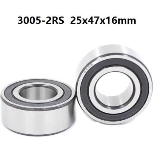 10pcs 3005-2RS 3005RS 3005 2RS RS 25x47x16 mm Double Row Angular Contact Ball Bearing sealed 25*47*16mm
