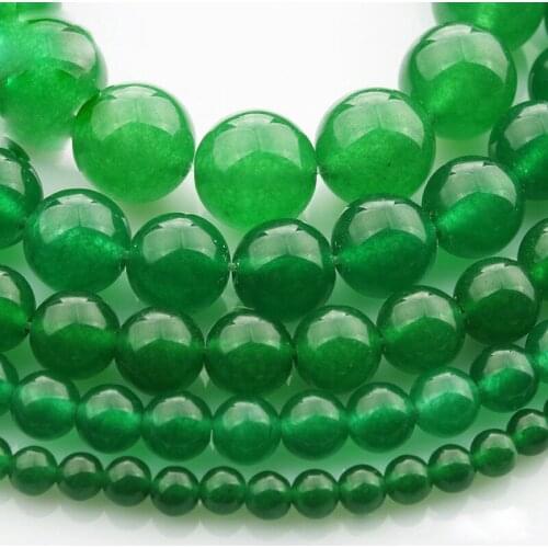 15"(38cm) Strand Round Natural Malaysian Green Jade Stone Rocks 4mm 6mm 8mm 10mm 12mm Beads for Jewelry Making DIY Bracelet