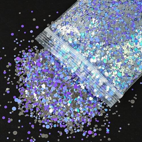 50g/bag Milky Rainbow Sequin Mix Packet FOR Nail Tips Manicure Tools 1mm 2mm 3mm Holo 3D Acrylic Nail Sequin Glitter SJ38CHJ