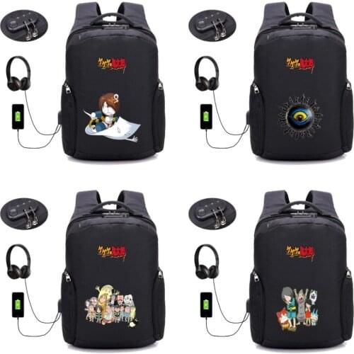Anime GeGeGe no Kitaro backpack USB charging Anti-theft backpack student School book bag Teenagers Laptop backpack14 style