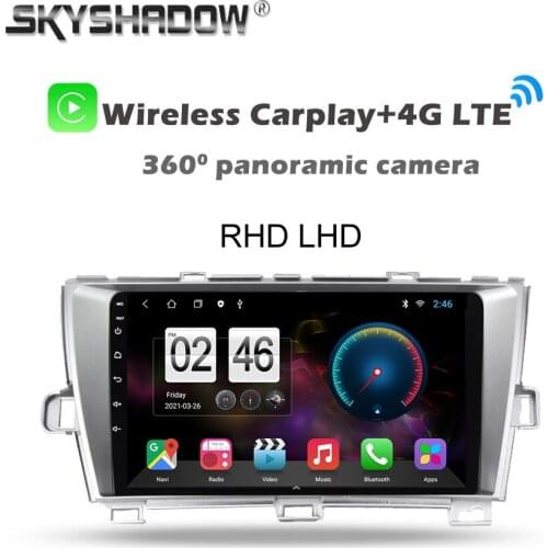360 Panoramic Camera 6G+128G 8Core Android 10.0 Car DVD Player GPS WIFI Bluetooth RDS Radio For Toyota Prius 2009-2015 RHD LHD