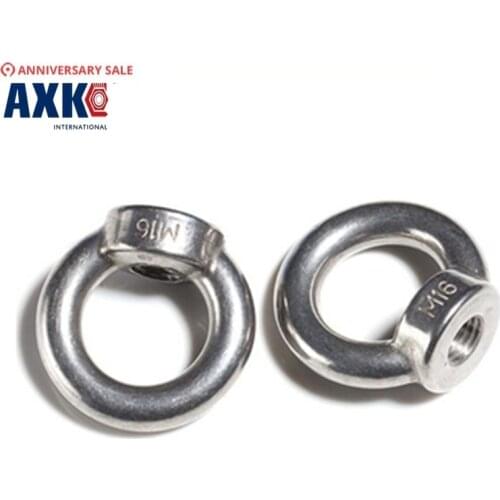 Axk M3 M4 M5 M6 M8 M10 304 Stainless Steel 304ss Din582 Female Thread Round Ring Lifting Eye Nut