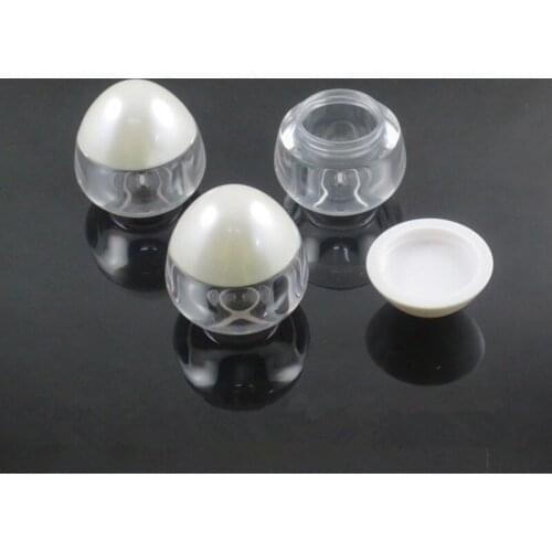 20/40/60pcs Egg Shape Cream Box Skin Care Products Packages Lip Balm Lip Cream Bottles Makeup Containers Case Pearl White Cap