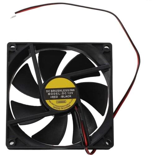Black Plastic Square 9025 90 x 90 x 25mm DC 12V 0.25A Cooler Fan
