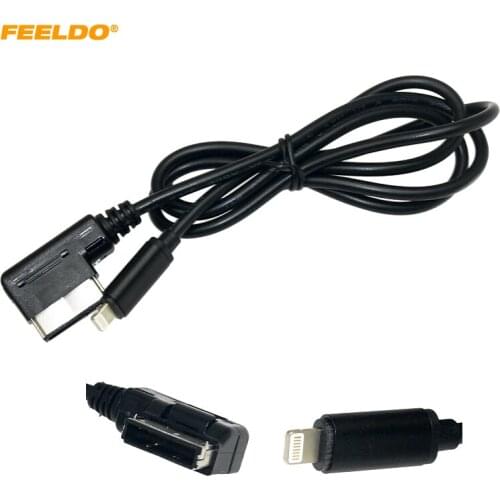 FEELDO 1meter Audio AUX And Power Charge Adapter Cable For Benz Media Music Interface Connect To Cell Phone Power Charger #6758