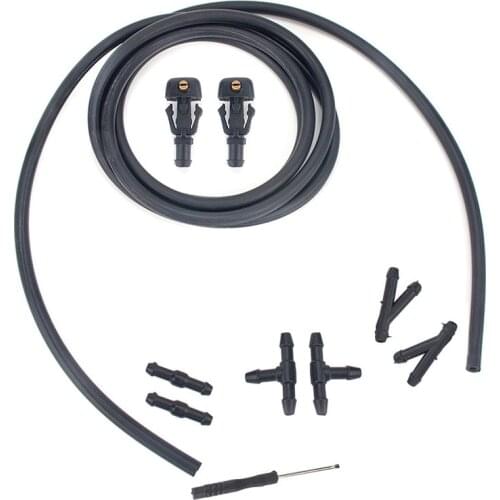 Windshield Washer Nozzle Set 2 Meters Fluid Hose with 4 Pcs Connector for Ford F150 3W7Z17603AA 3W7Z-17603-AA