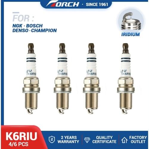 K6RIU Iridium Spark Plug for Toyota Camry 1994-2006 Highlander 2001-2010 for Nissan Frontier 2001-2004, 6 Cylinders, BKR6EIX-11