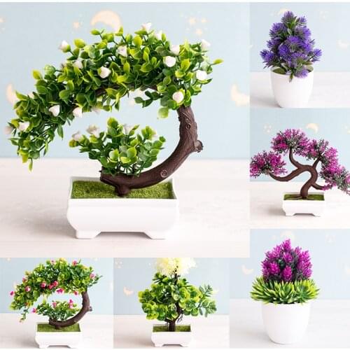 NEW Artificial Plants Bonsai Small Tree Pot Plants Fake Flowers Potted Ornaments For Home Decoration Hotel Garden Decor