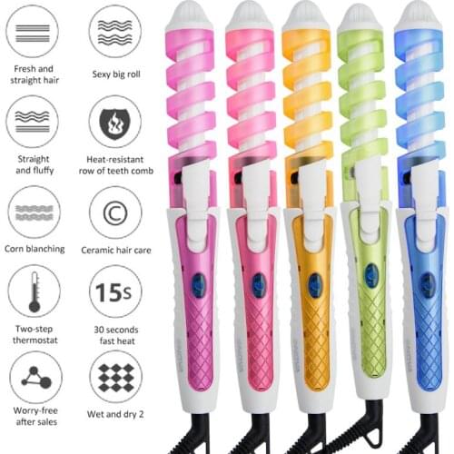 Conical Ceramic Hair Curling Hair Stick Hair Curler V Anti-scald Electric Stick Volume Hair Salon Curlers Style Automatic Spiral
