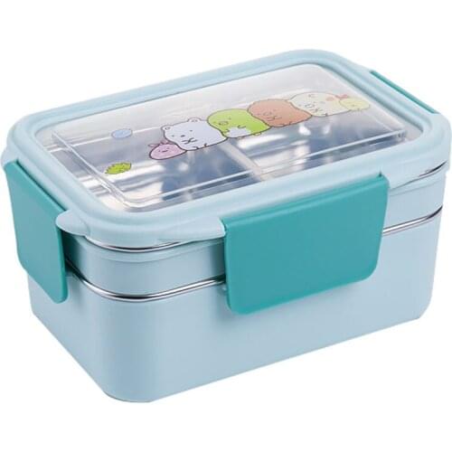 1200ML Food Grade Stainless Steel Thermal Lunch Box Double Layers Student Bento Box Portable Outdoor Picnic Food Container