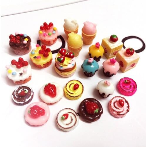 20pcs 1/12 Scale Miniature Dollhouse food Resin Candy Cake for blyth ob11 Doll Play Food Kitchen Accessories Toys