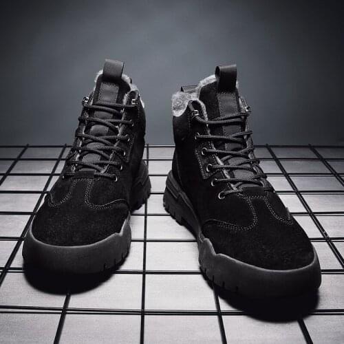 Safety men shose outdoor wear leather mens flat casual causal footwear leisure mens black sale hot zapatos for Mens boots 2020