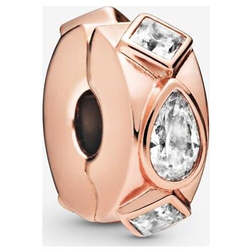 New DIY fashion charms 925 sterling silver geometry ice cone fixed clip, Fit Pan bracelet necklace woman accessories jewelry