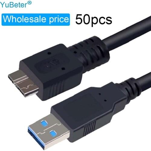 YuBeter 50pcs Wholesale Type A to Micro B Cable Super USB 3.0 High Speed Data Sync Cable Cord External Hard Drive Disk HDD Cable