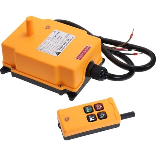 Industrial Wireless Crane Radio Remote Control System HS-4 1 Transmitter 4 Channels 1 Speed Control Hoist OBOHOS Remote Switch