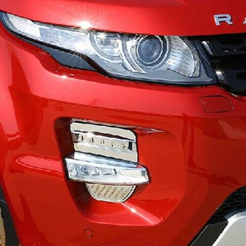 Front Bumper Fog Lights Cover Lamps Headlights Sticker Trim Chromium Styling Exterior Accessories For Range Rover Evoque