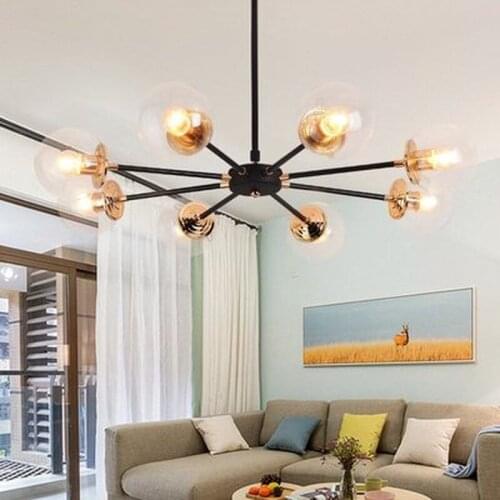 Modern global glass ball chandelier light lamp retro vintage ceiling America Europe simple modern branch chandelier light lamp