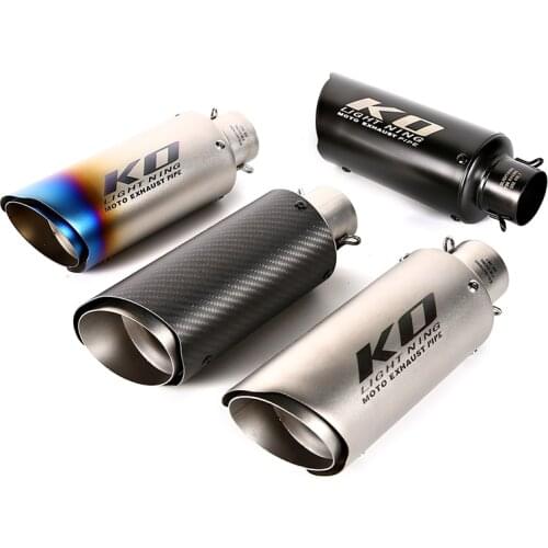 Universal 51mm 61mm Motorcycle Exhaust Muffler Pipe Stainless Steel Tail Escape Carbon Fiber Silencer Removable Db Killer Tips