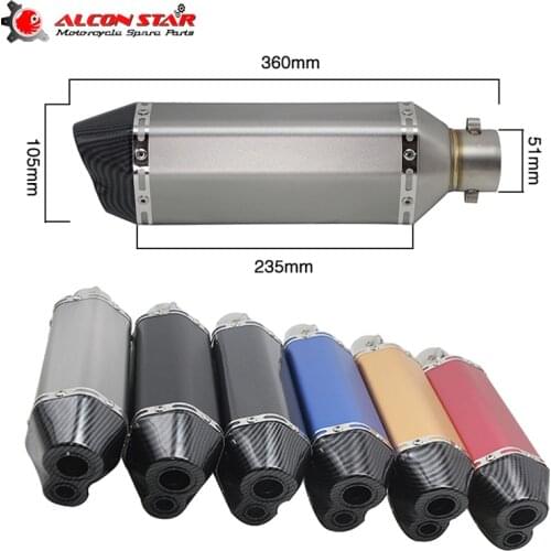 Alconstar Motorcycle AK Exhaust Pipe Escape Universal Modified Scooter Muffler withDB Killer For Z250 MT03 ATV Dirt Bike