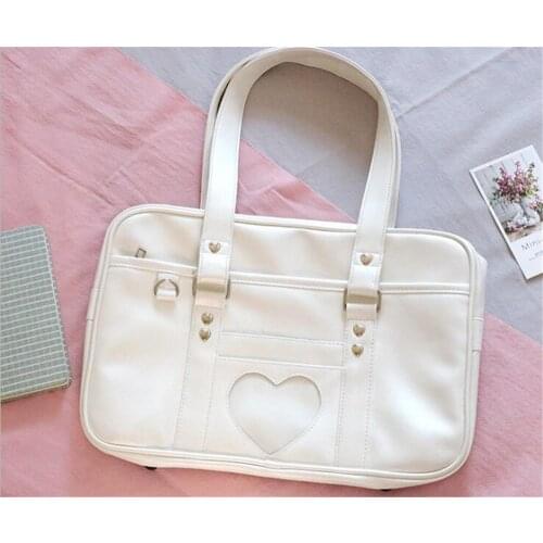 Japanese Lolita Heart JK School Uniform Bags Student PU Handbag Cosplay Anime Shoulder Bag D210