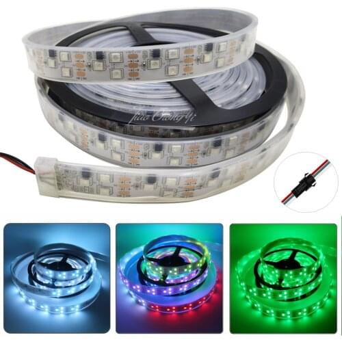 5M/roll WS2811 (1903 IC ) 90LED/M 12V 5050 RGB Dream Full color LED strip Addressable Led Pixels IP67 Silicone tube