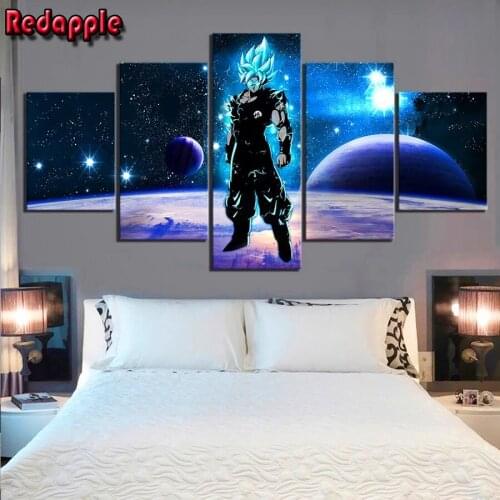 5 Panel cartoon Anime Painting with diamond full square round drill DIY embroidery mosaic rhinestone Kids Room Wall Decoration