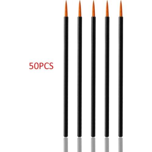 50Pcs/Pack Disposable Eye Makeup Eyeliner Brushes One-Off Head Eye Liner Liquid Wand Applicator Cosmetic Brushes Makeup Tools