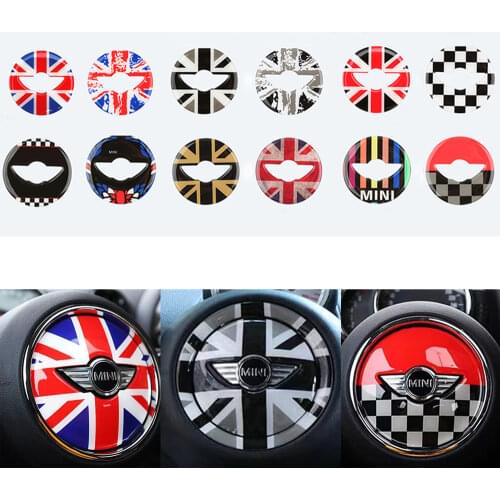 Car Sticker Steering Wheel Center 3D Dedicated For Mini Cooper R55 R56 R60 R61 F55 F56 F60 Countryman Accessories car interior