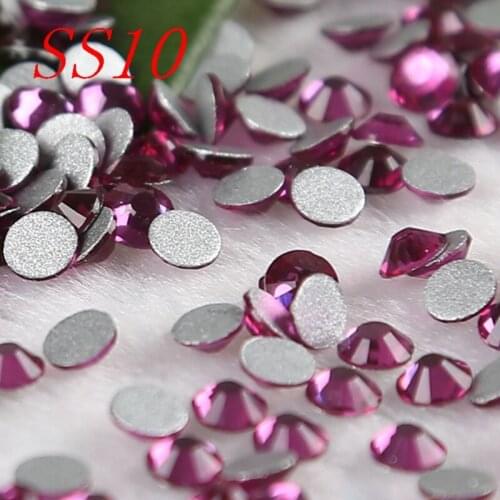Shining SS10 2.7-2.8mm rose colour 3d nail art rhinestones Non Hot Fix Rhinestones for nail DIY Gifts Mobile stick
