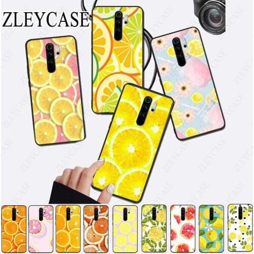 LEMON FRUIT TPU Soft black Phone Cover for redmi note8pro note7 note5 note6pro 7 7A 8 8A Note8T note9s note9pro Cover