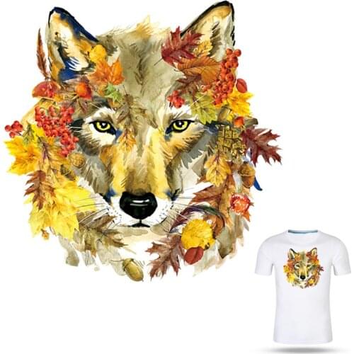 COSBILL Iron On Transfers Beautiful Wolf Patch For Clothes Diy Watercolor A-level Washable Decoration Applique On Clothes Y-159