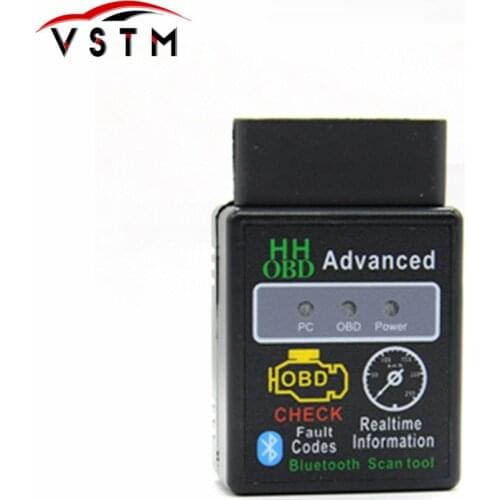 HHOBD Diagnosis Scanner V2.1 HH OBD ELM327 Works Android Torque Bluetooth ELM327 HH OBD Interface ELM 327 Free Shipping