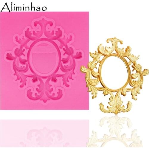 B0986 European photo frame DIY Sugarcraft Silicone mold chocolate fondant cake decorating dessert tools polymer clay