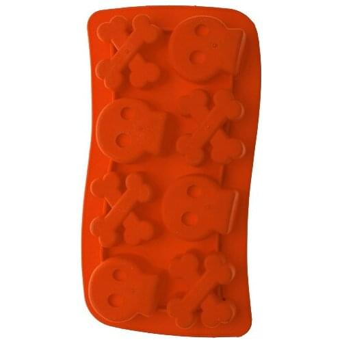 Skull Crossbone Ice Cube Mold Maker Tray - Red