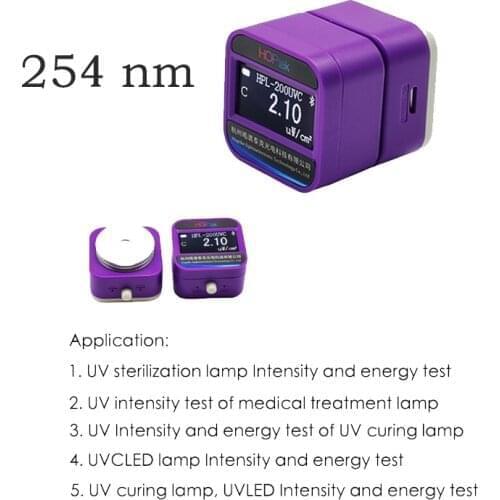 HOPOOCOLOR Bluetooth UV Light Intensity Meter 254nm Irradiance Meter lampara led uv 254