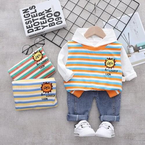 Baby Girls Boys 3pcs Sets Cartoon 2021 SPRING Children Vest + Hoodies + Pants Tracksuits Kids Clothes Sport Suit 1 2 3 4 5 Years