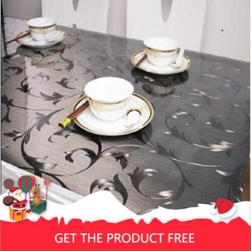 Table coffee table pads colored plastic pvc crystal plate nordic waterproof oil-proof disposable wash ironing tablecloth