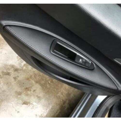 For Citroen C4 2008-2016 Microfiber Leather Car Door Armrest Panel Protective Cover with Mount Fittings car interior 4pcs