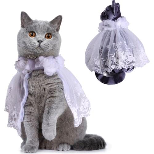 Pet Lace Shawl Translucent Cat Shawl Robe Beautiful Pet Costume