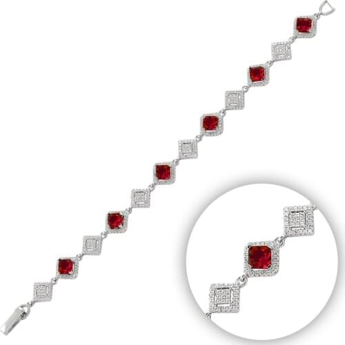 KUTAYDAN 925 Sterling Silver Zircon Stone Bracelet