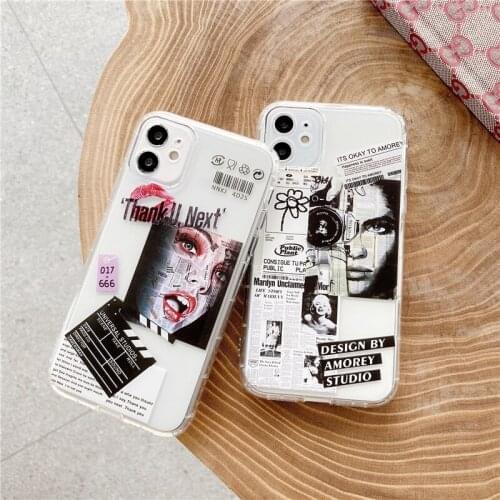Fashion Custom Label Pattern Phone Cases for iPhone 12 Cool Street Transparent Covers for iPhone 11/7/8/X/XR/XS/MAX Shells