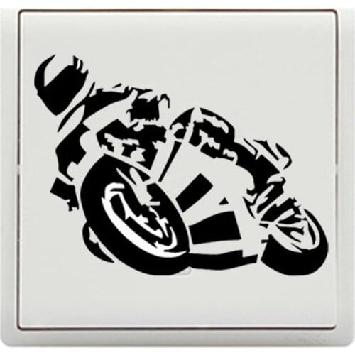 Motorcycle Racer Cool Wall Decal Vinyl Light Switch Sticker 5WS0311